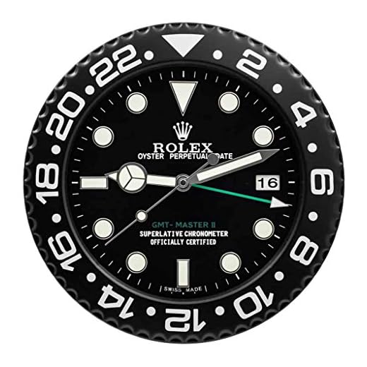 Rolex Replika Wanduhr Motiv Rolex GMT 2 total Black schwarz