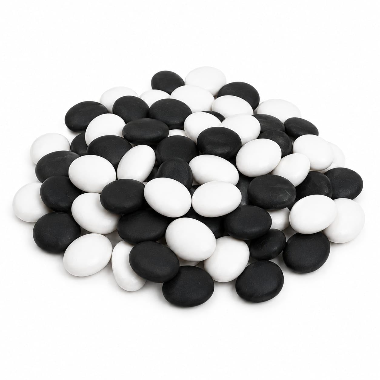 Premium Double Polished Black & White Decorative Pebbles | Natural Stones, Smooth Glossy Finish, Indoor & Outdoor Use, Washable & Reusable, Vase & Terrarium Filler-picture-10