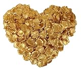 Rebecca Online Gold Silk Rose Petals Artificial Flower Wedding Party Vase Decor Bridal Shower Favor Centerpieces Confetti (Gold-15)