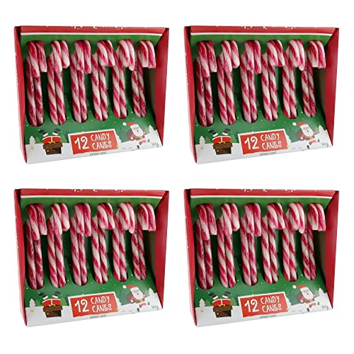 Trixie's 4 x 12 Zuckerstangen - Candy Canes - Erdbeergeschmack, rot weiß - 48 Stück, je 12 g