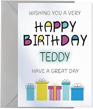 Happy Birthday Teddy - Birthday Card For Teddy | Large A5 Card • Envelope Included • Printed in UK • Securely Packaged