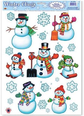 Christmas Vinyl Window Stickers Clings Film Decoration - Reusable Every Year