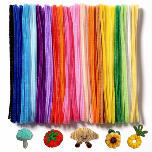 Coloured Pipe Cleaners for Craft About 100 Pack 30cm Long Fuzzy Sticks for DIY Projects Soft and Flexible Creative Crafts Atrs DIY Flowers Projects Decorations