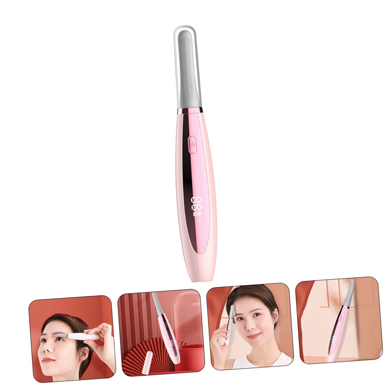 Ipetboom 3piezas Rizador De Pestañas Eléctrico Calentado Rizador Térmico Recargable Usb Para Pestañas Curvadas De Larga Duración Herramienta De Maquillaje Para Mujeres y Niñas