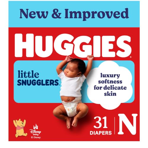 Image of Huggies Size Newborn Diapers, Little Snugglers Baby Diapers, Size Newborn (up to 10 lbs), 31 Count, Packaging May Vary
