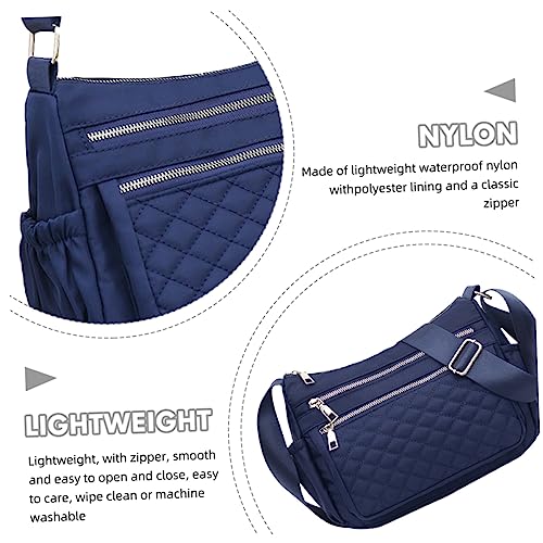 VALICLUD Elegant Women Shoulder Bag Crossbody Bag Large Capacity Canvas Handbag Zipper Fashionable Tote Bag Blue4