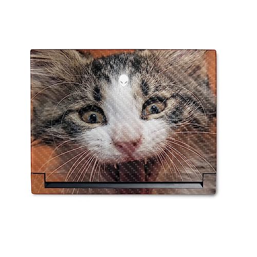 Image of MightySkins Carbon Fiber Skin Compatible with Alienware M18 R1 (2023) Full Wrap Kit - LOL Cat | Protective, Durable Textured Carbon Fiber Finish | Easy to Apply & Change Styles | Made in The USA