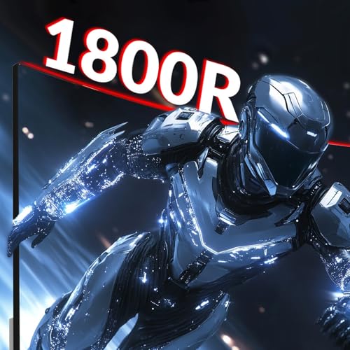 27 pollici gaming Kurve monitor 1080P, 75HZ, protezione degli occhi dalla luce blu, compatibile con VESA-75 * 75mm, inclinabile, con FreeSync, supporto HDR, HDMI+VGA, 16:9 - Monitor - Immagine 2