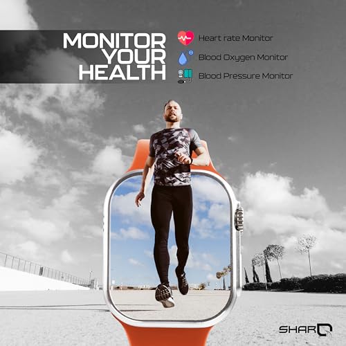 Image of SHARQ Smart Watch with 1.91 inch Display, Bluetooth Calling, AI Voice Assistant, Functional Crown, Heart Rate & SpO2 Monitoring, Waterproof IP67 with Fast Charging(Titanium Gold)