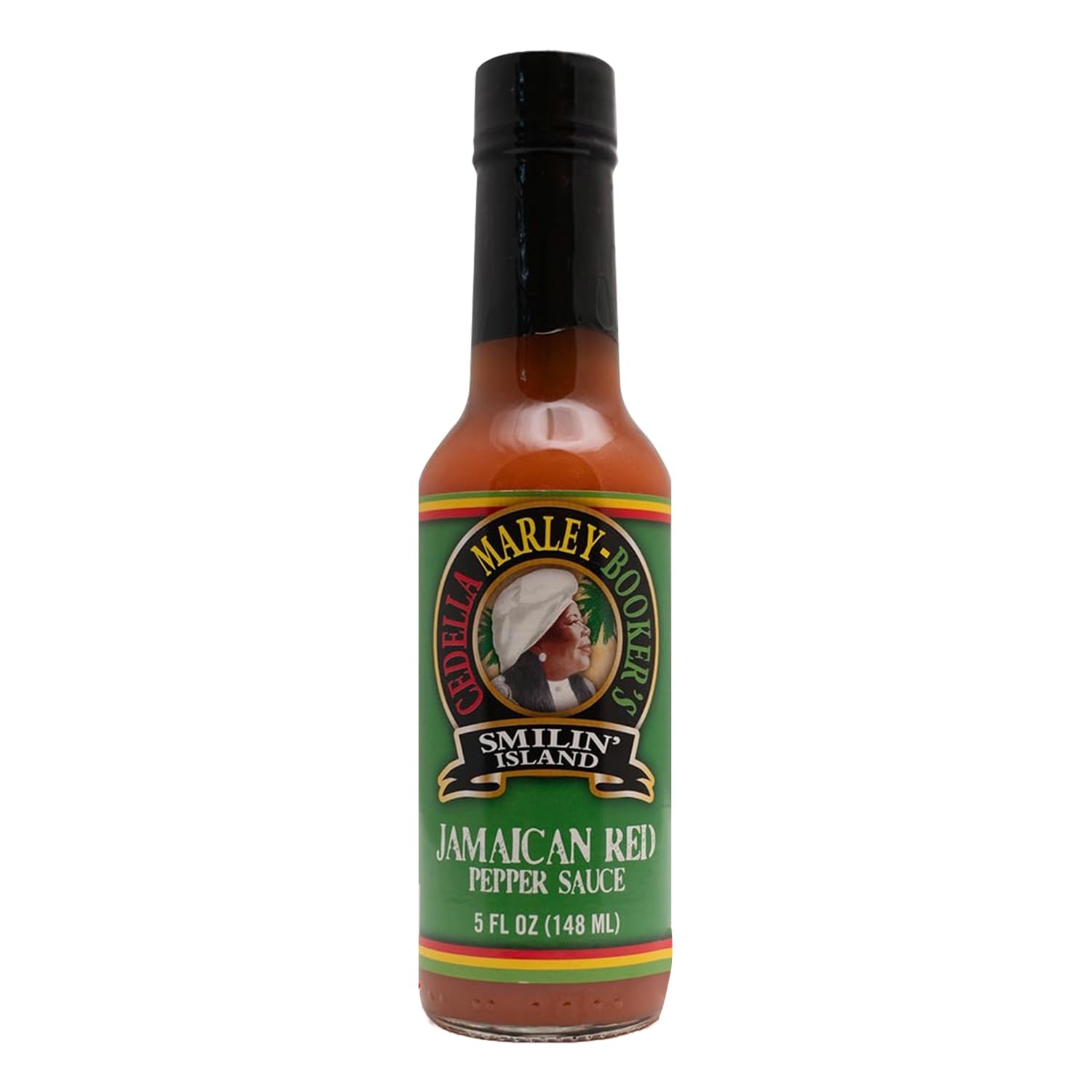 Smilin Island Jamaican Red Hot Sauce, Habanero, Naga Jolokia, Pineapple Blend, Spicy Pepper Sauce, Caribbean Flavor, Pineapple Habanero,(5oz Bottle)