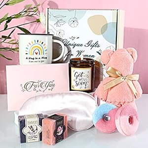 Verwen belemmert cadeau voor vrouwen -Get Well Soon Gift Box voor vrouwen -Self Care Pakket Relax Ontspanning Bad Cadeaus voor Vrouwen -Denken Je Verjaardagscadeaus voor Haar Mama Vrouwelijke Vriend Coworker krijgen snel