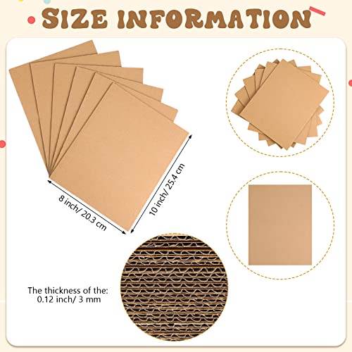 Image of 50 Pack Corrugated Cardboard Sheets Flat Hard Cardboard Inserts Back to School Classroom Supplies Flat Squares Separators for Shipping, Mailing, Packing, Art Projects, DIY Crafts(8 x 10 Inch,Brown)