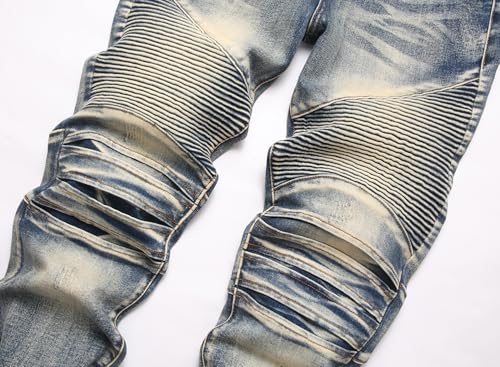 OIIIO Men's Retro Straight-Fit Stretch Jean3