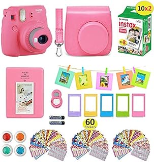 Fujifilm instax Mini 9 Instant Camera Flamingo Pink + 20 Instant Film Pack