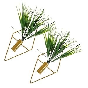 BESPORTBLE 2 Stuks Wandgemonteerde Potplant Plank Bloempotten Simulatie Groene Planten Kunstmatige Bonsai Kamerplanten Hangende Plantenbak Nep Potplanten Nep Groen Buitenshuis Kunstgras Ijzer