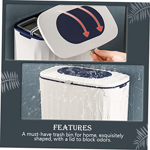 Caneca de basura para cocina con tapa deslizante azul miniatura 3