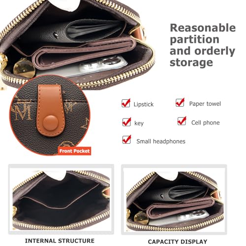 Image of myfriday Vintage Crossbody Phone Bag for Women, Small PU Leather Shoulder Purse and Handbag