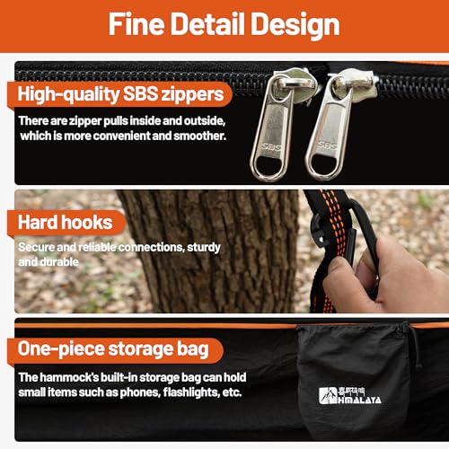 Himalaya Camping Hammock with Rain Fly Tarp & Mosquito Net, Portable Camping Hammock for Adults, Waterproof, Lightweight, Backpacking, Travel & Survival, Outdoor & Indoor Yard - Image 4