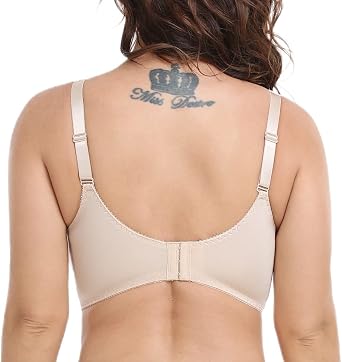 Bra for Women's Sexy Floral Underwire Non Padded Plus Size Full Coverage Comfort
