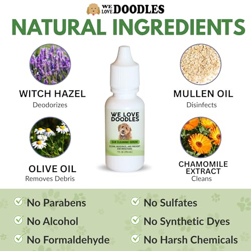Image of Ear Serum for Dogs, Dog Ear Cleaning Solution, Natural, Made in USA, 1oz