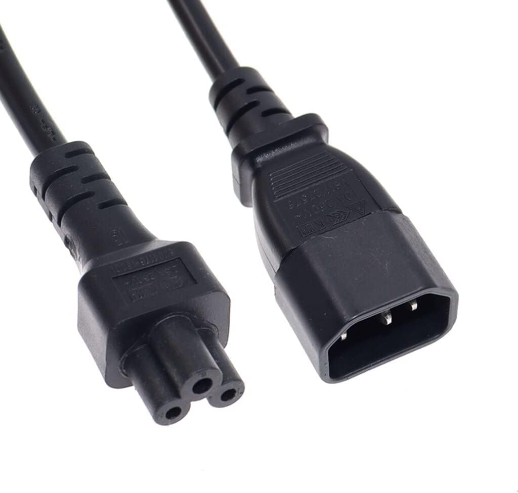 Toptekits C14 to C5 Power Plug Cable,IEC 320 C14 Male to C5 Female Adapter Cable(1ft)