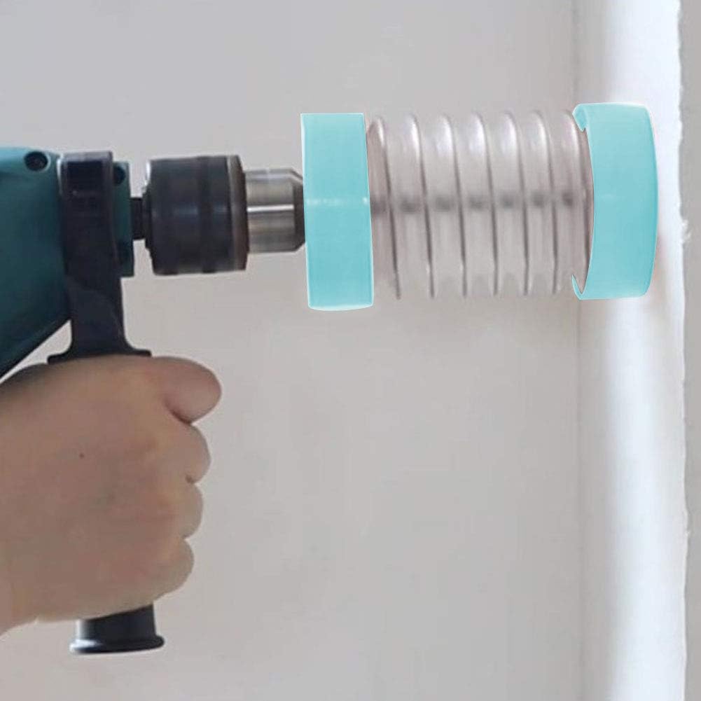 Electric Hammer Driller Dust Cover, Spring Telescopic Transparent Dust Collector Drill Bit Dust Collector Avoid Drop for Home Decoration - FCM200(Blue)