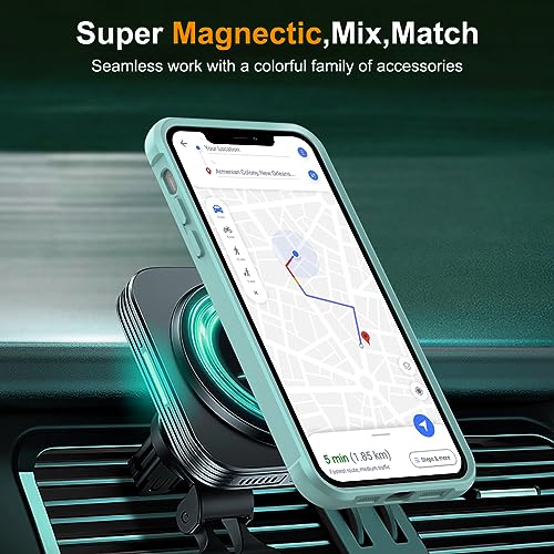 Image of Compatible with iPhone 11 Pro Max Case with Stand 6.5 inch,Green | Matte Translucent Phone Case for iPhone 11 Pro Max,360 Magnetic Ring Stand,Compatible Mag-Safe,Military Grade Protection