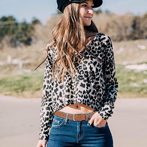 Image of WHIPPY Women Casual Leather Belt for Jeans Pants, Fashion Ladies Waist Dress Belt