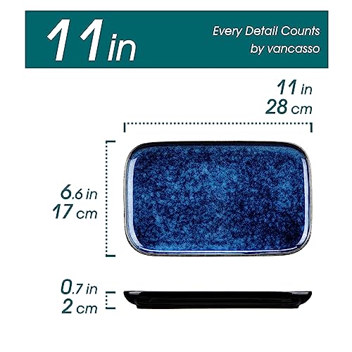 image for vancasso Stern Serving Platters Set of 4, 11 Inches Rectangular Cerami