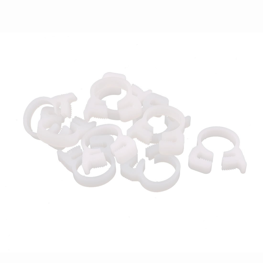Aexit 10 Pcs Wiring & Connecting 11.5-12mm Range Plastic Adjustable Band Hose Pipe Heat-Shrink Tubing Fastener Clamp