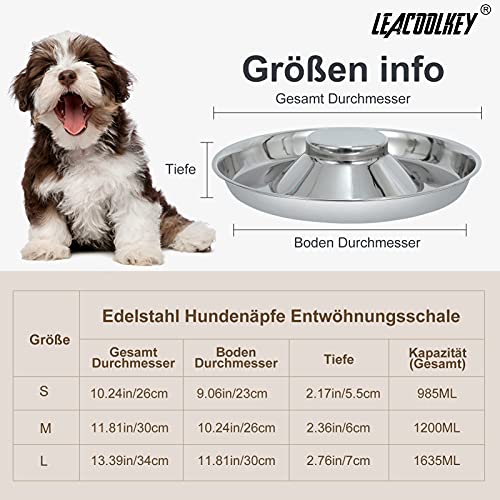 2 Stücke Welpen Edelstahl Hundenapf - LEACOOLKEY Hundefutter Wasserschale Langsam fütternde Entwöhnungsschüssel für Kleine Hunde Katzen Haustiere