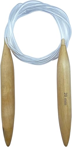 Mdoker Agujas de tejer circulares de madera de 40 pulgadas de longitud, aguja de tejer cicular jumbo para bufanda de lana voluminosa para tejer de