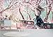 Tapete 3D-Effekt Wandtattoo 250 * 175Cm Rosa Kirschblüten-Gartenmädchen Japanischer Anime Fototapete 3D Selbstklebendes Wandbild Wandsticker Wandaufkleber Geschenk Dekoration Für Kinderzimmer