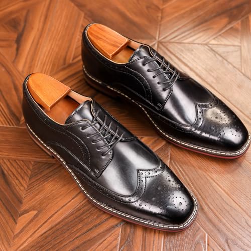 Mens Dress Shoes Oxford Shoes for Men Wingtip Casual Formal Business Comfortable Non Slip Outsole4