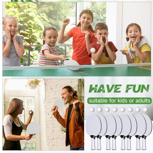 Junkin 8 Pieces Table Tennis Paddles Kit Professional Rackets Set Portable Composite Rubber Table Tennis Racquets with 8 Balls for Indoor and Outdoor(Gray) - Thumbnail 5