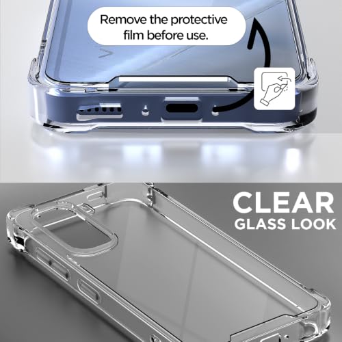 Image of Outlouders Back Cover for Vivo T5 Pro 5G Clear Transparent PC + TPU Bumper Case with Raised Edges for Shockproof Protection (Transparent)