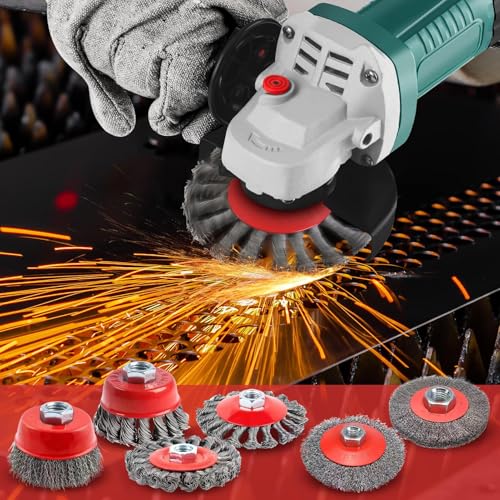 Amoladora angular con disco de alambre para pulido y mantenimiento industrial 2
