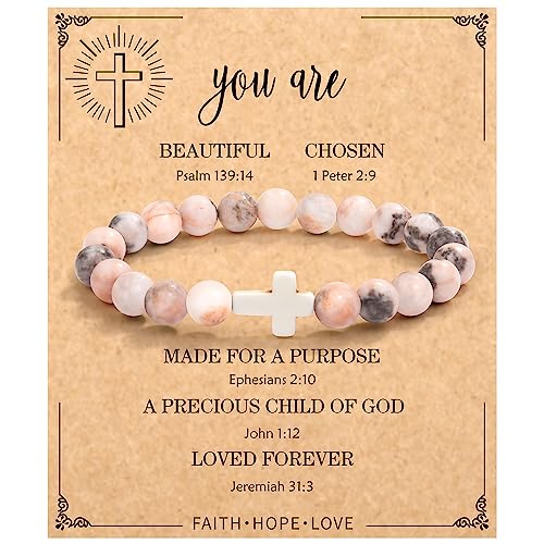 Christian Mothers-Day Gifts for Women, First Communion Confirmation Graduation Gifts Religious Cross Bracelet for Mom/Daughter/Friend/Sister/Grandma/Granddaughter/Godmother/Her, Inspirational Birthday Faith Based Jesus Jewelry1