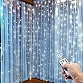 poripori 300 LED Curtain String Lights, Twinkle Fairy Lights for Bedroom with 8 Lighting Modes, USB Christmas Lights for Party Home Bedroom Indoor Wall Room Decor (White)