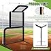 Seenelling Black Baseball Pitching Screen Batting Cage Net Top-of-The-Frame Overhang Protects You from Ricocheted Balls 7'H x 4'W, 60 Ply Poly-E Netting and 1.5” Diameter Frame