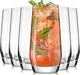 Taoyanmo Wassergläser Longdrinkgläser Trinkgläser,Set von 6 Wasser-Becher aus Glas, Saft-Gläser, Getränke-Set,Perfekt für zu Hause, Restaurants und Partys,Spülmaschinenfest (550ml)