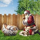 Qunclay Set of 2 Outdoor Christmas Nativity 33 x 24 Kneeling Santa 16.5 x 20.5 The Birth of The Holy Infant Nativity Scene Decor for Christmas Decorations Outdoor Yard Decor