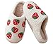 Aucomfo Strawberry Slippers for women men,Ladies Comfy Fuzzy Bedroom Shoes,Memory Foam Slippers Indoor Outdoor,Strawberry 41-42