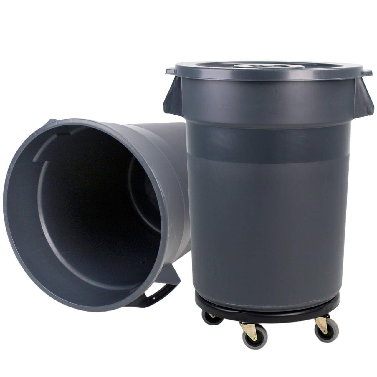 Yonderly 32 Gallon Outdoor Trash Can with lid and Wheels, Trash Can with Sturdy Handles, Making it Perfect for Managing Waste in Backyards, Garages or Other Large Spaces (1 Pack)