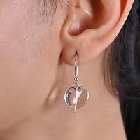 Vista 110 de Gempires Natural Heart Crystals Earring, Heart Gemstone, Energy Healing Crystals, Birthday, Gift for Her, Gemstone Jewelry Yaxaite