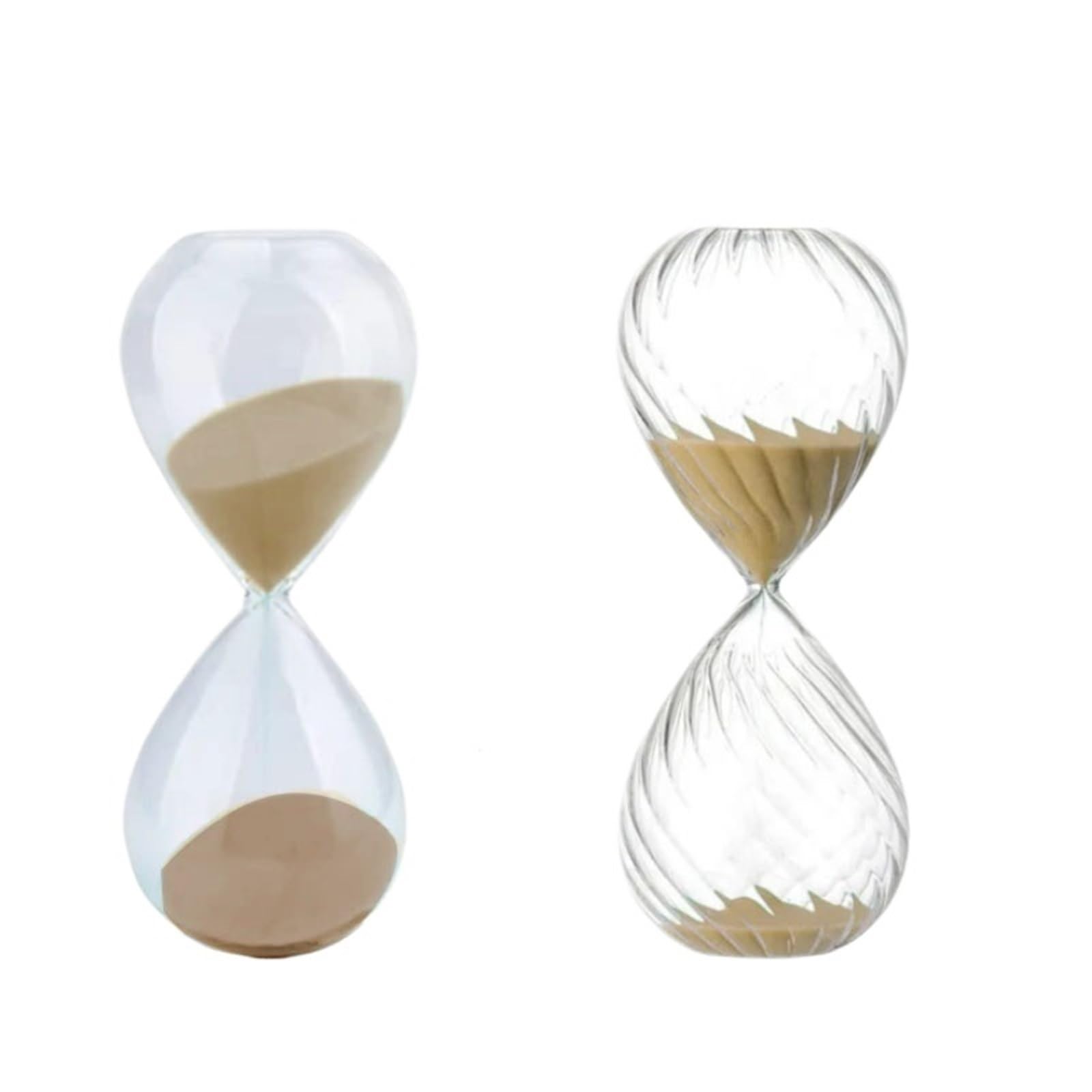 2 pezzi 5 minuti clessidra orologio gocciolina d'acqua timer in vetro tavolo da pranzo for la casa decorazione for ufficio Per Cucina, Casa, Ufficio(Brown)