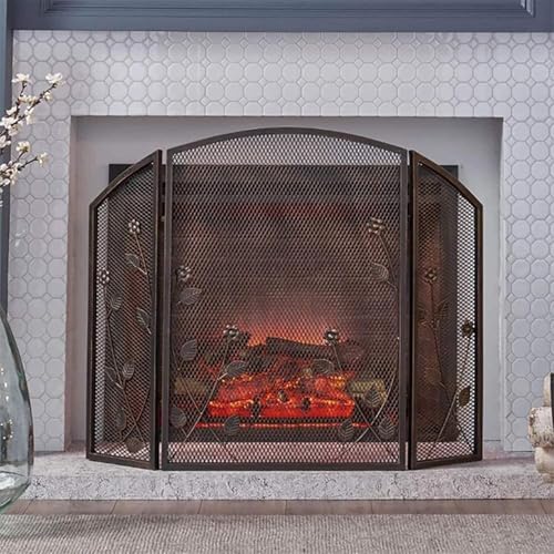 Mampara ignífuga JvFbjLF de 3 paneles para proteger a tu bebé de la chimenea 2