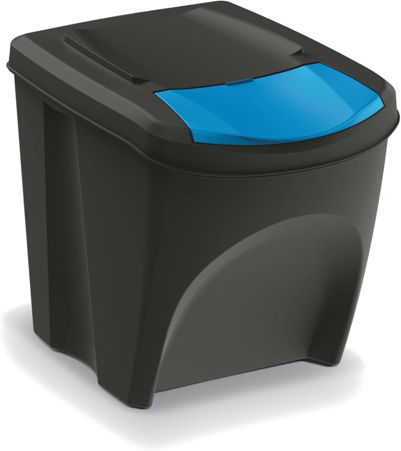 WELL HOME MOBILIARIO & DECORACIÓN Set of 4 Waste Bins 100% Recycled Plastic, Black, 4 x 25L