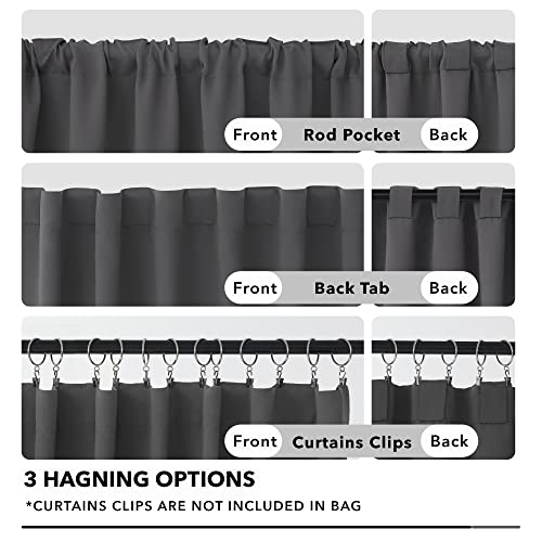 Deconovo Rod Pocket And Back Tab Curtains, Room Darkening Black Out Curtains, 52X95 Inch, Dark Grey, 2 Panels - Thermal Insulated Window Curtains For Living Room #TOP3