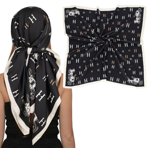 EXTREE Luxury Satin Head Scarf 35x35 - Silk-like Wrap for Women Versatile Shawl/Sun Cover/Wrapping Premium Gift for Her
